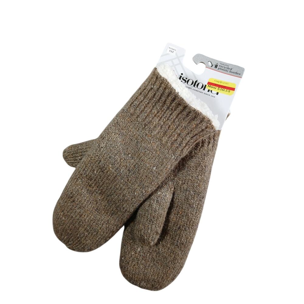 NEW Isotoner Gloves Womens One Size Oatmeal Lined A405K2